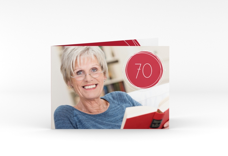 Einladung 70. Geburtstag Twister A6 Klappkarte quer