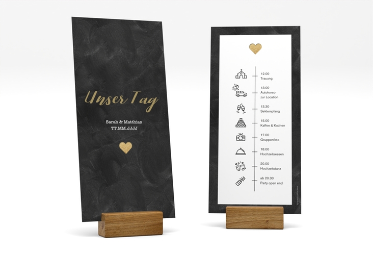 Tagesablauf Hochzeit Sparkly lange Karte hoch gold hochglanz