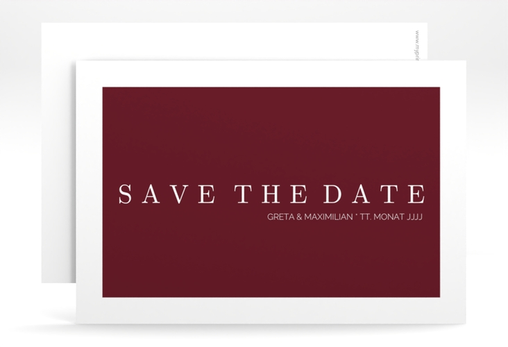 Save the Date-Karte Simply A6 Karte quer rot