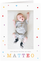 Geburtskarte Sugary A6 Klappkarte hoch weiss