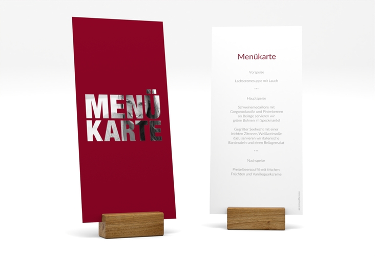 Menükarte Geburtstag Numbers lange Karte hoch rot