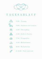 Klick: Details zu Tagesablauf Poster Hochzeit "Infinity" anzeigen Tagesablauf Poster Hochzeit Infinity 50 x 70 cm Poster tuerkis