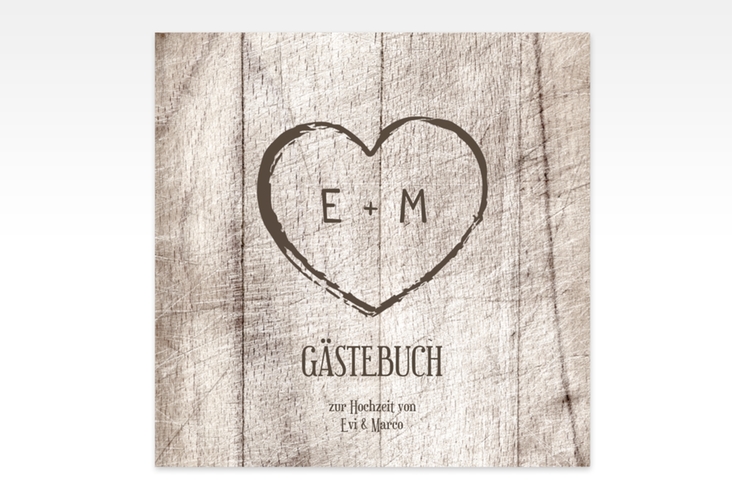 Gästebuch Creation Wood 20 x 20 cm, Hardcover weiss