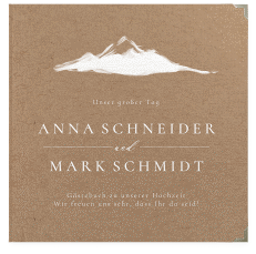 Klick: Details zu Gästebuch Selection Hochzeit "Berghochzeit" anzeigen Gästebuch Selection Hochzeit Berghochzeit Leinen-Hardcover Kraftpapier mit Berg-Motiv