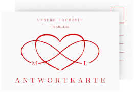 Klick: Details zu Antwortkarte Hochzeit "Infinity" anzeigen Antwortkarte Hochzeit Infinity A6 Postkarte rot
