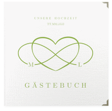Klick: Details zu Gästebuch Selection Hochzeit "Infinity" anzeigen Gästebuch Selection Hochzeit Infinity Leinen-Hardcover gruen