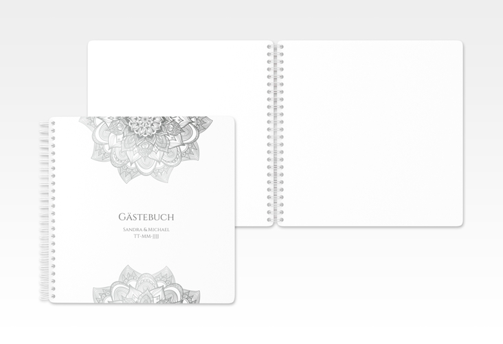 Gästebuch Hochzeit Delight Ringbindung grau