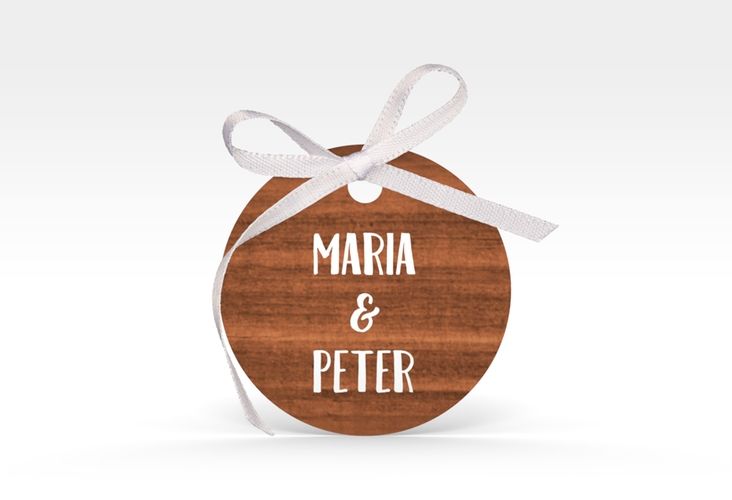 Geschenkanhänger Hochzeit Landliebe Geschenkanhänger, rund braun