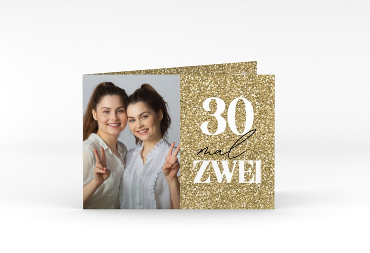 Einladung Geburtstag Bling Bling A6 Klappkarte quer