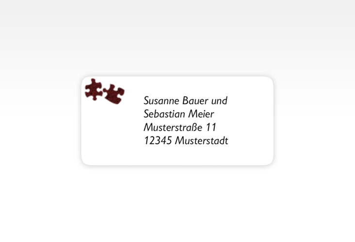 Absenderetikett Hochzeit Ravensburg 45,7 x 21,2 mm mit zwei Puzzleteilen