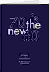 Einladung 70. Geburtstag Grateful A6 Klappkarte hoch blau