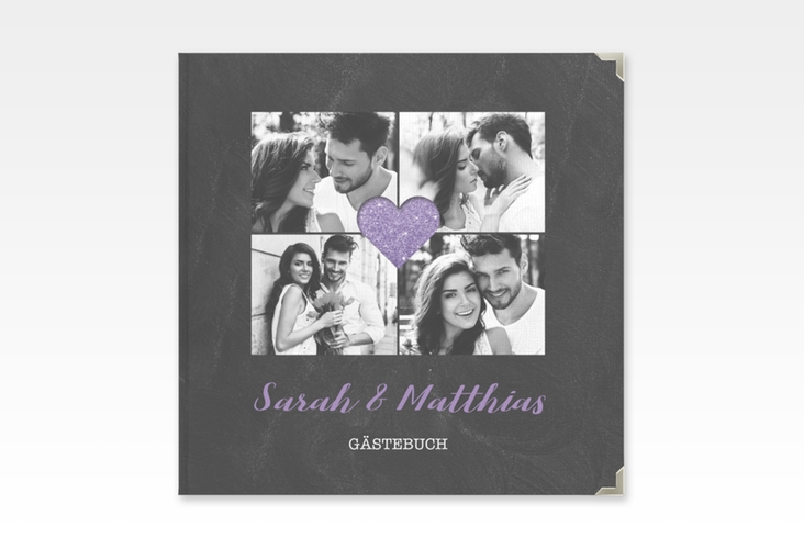 Gästebuch Selection Hochzeit Sparkly Leinen-Hardcover lila