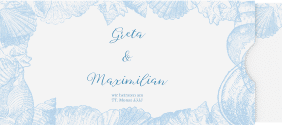 Klick: Details zu Hochzeitseinladung "Muschelreich" anzeigen Hochzeitseinladung "Muschelreich" Einsteckkarte blau