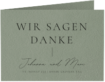 Klick: Details zu Dankeskarte Hochzeit "Hochzeitsfreude" anzeigen Dankeskarte Hochzeit Hochzeitsfreude A6 Klappkarte quer gruen