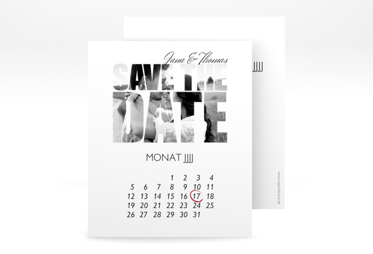 Save the Date-Kalenderblatt Letters Kalenderblatt-Karte