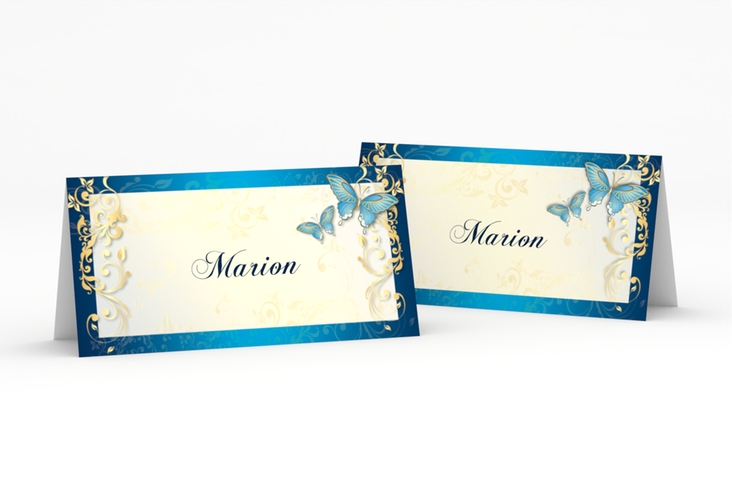 Tischkarte Hochzeit Toulouse Tischkarten blau