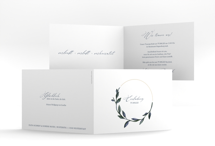 Hochzeitseinladung Botanica A6 Klappkarte quer