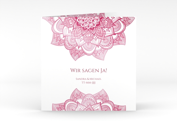 Hochzeitseinladung Delight quadr. Klappkarte pink hochglanz