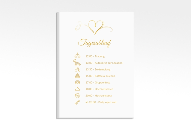 Tagesablauf Leinwand Hochzeit Envie 50 x 70 cm Leinwand gold