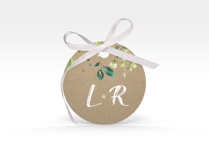 Geschenkanhänger Hochzeit Natural Geschenkanhänger, rund Kraftpapier