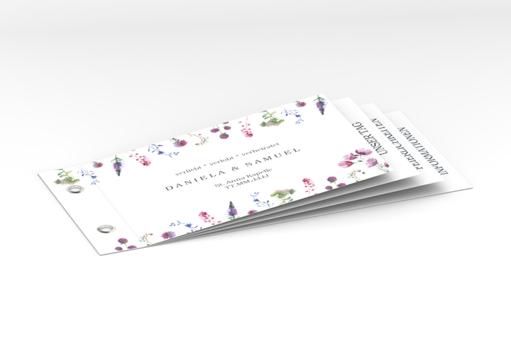 Hochzeitseinladung Wildblumen Booklet weiss