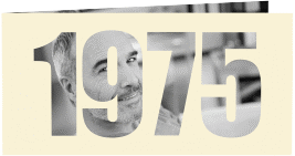 Einladungskarte Jahreszahl 2025 lange Klappkarte quer beige