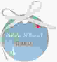 Geschenkanhänger Hochzeit Ehehafen Geschenkanhänger, rund blau