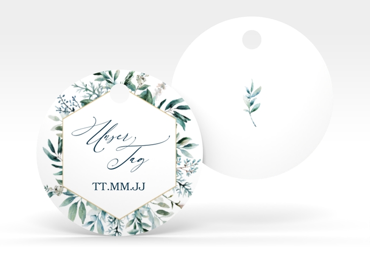 Geschenkanhänger Hochzeit Lumiere Geschenkanhänger, rund weiss