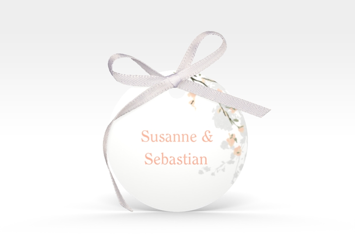 Geschenkanhänger Hochzeit Salerno Geschenkanhänger, rund apricot
