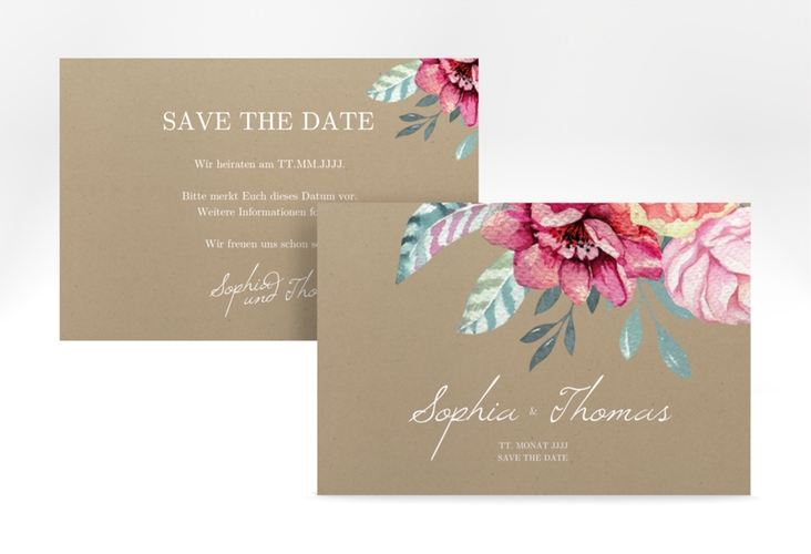 Save the Date-Karte Blooming A6 Karte quer hochglanz