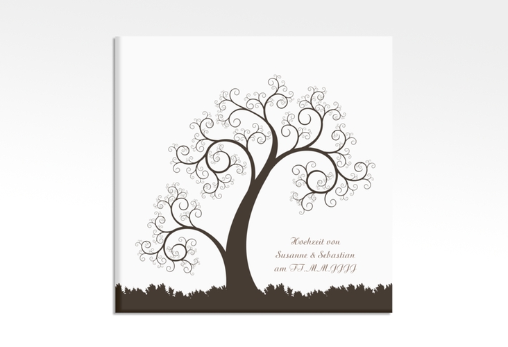 Wedding Tree Leinwand Hochzeitsbaum George (bis 60 Gäste) 30 x 30 cm braun