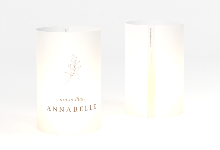 Windlicht Hochzeit Ivy Windlicht hochglanz minimalistisch mit kleiner botanischer Illustration