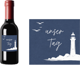 Piccoloetikett Hochzeit Leuchtturm