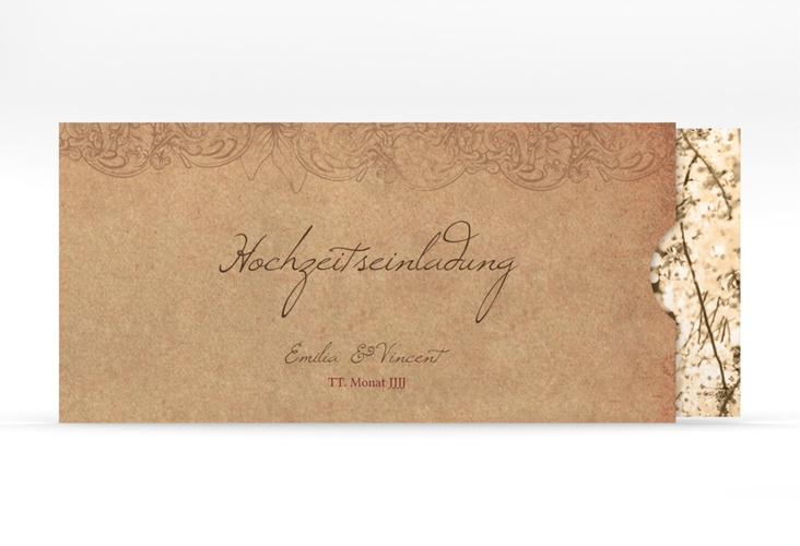 Hochzeitseinladung Fairytale Einsteckkarte mit Vintage-Bordüre