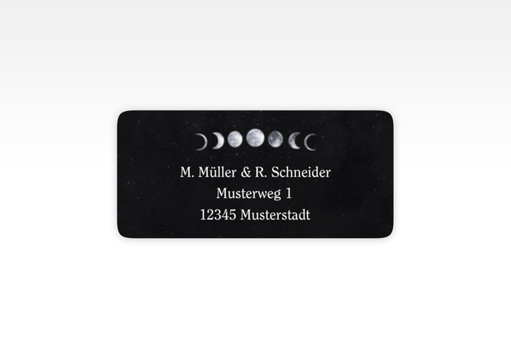 Absenderetikett Hochzeit Mondphase 45,7 x 21,2 mm schwarz