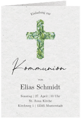 Klick: Details zu Kommunionseinladung "Botanic Cross" anzeigen Kommunionseinladung Botanic Cross