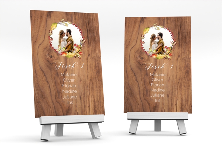 Tischaufsteller Hochzeit Herbstlich Tischaufsteller braun