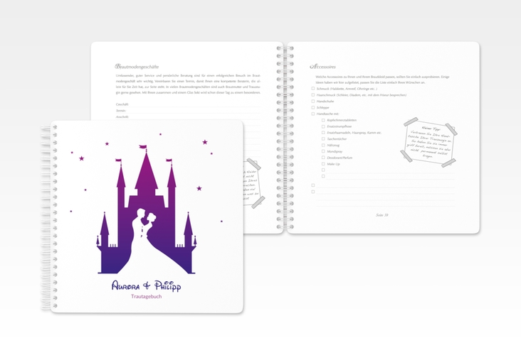 Trautagebuch Hochzeit  Castle Trautagebuch Hochzeit lila