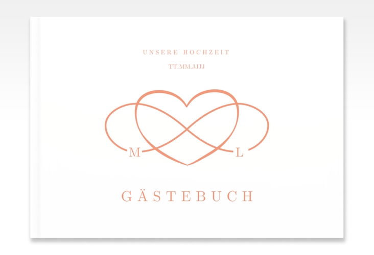 Gästebuch A4 quer Infinity A4 quer, Hardcover apricot