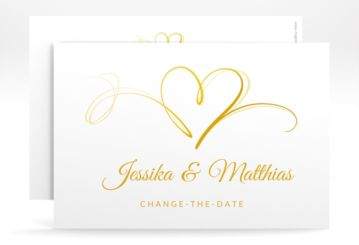 Change the Date-Karte Envie A6 Karte quer gold hochglanz