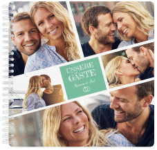 Klick: Details zu Gästebuch Hochzeit "Rise" anzeigen Gästebuch Hochzeit Rise Ringbindung mint