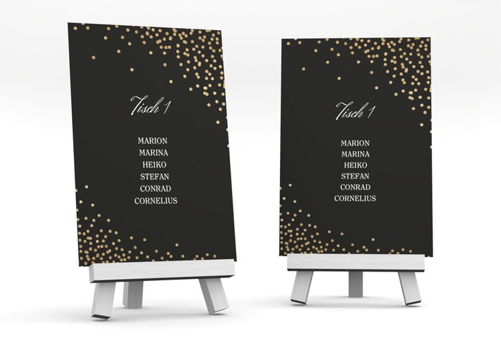 Tischaufsteller Hochzeit Glitter Tischaufsteller schwarz hochglanz