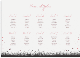 Klick: Details zu Sitzplan Leinwand Hochzeit "Rouen" anzeigen Sitzplan Leinwand Hochzeit "Rouen" 70 x 50 cm Leinwand schwarz