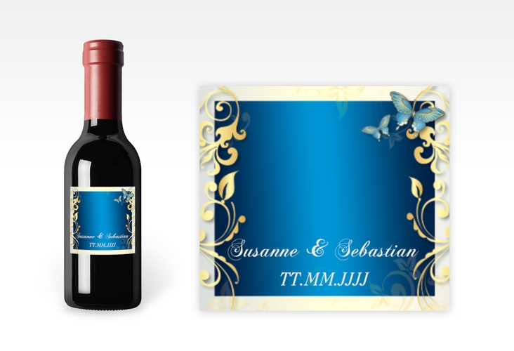 Piccoloetikett Hochzeit Toulouse Etikett Piccolo blau