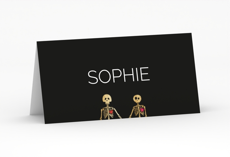 Tischkarte Hochzeit Bones Tischkarten hochglanz