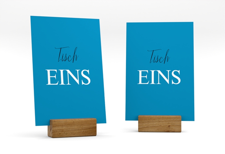 Tischnummer Hochzeit Classic Tischaufsteller blau
