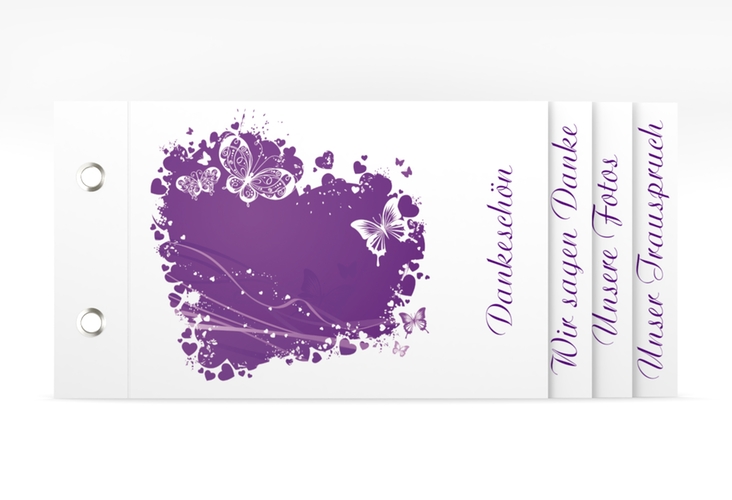 Danksagungskarte Hochzeit Mailand Booklet lila