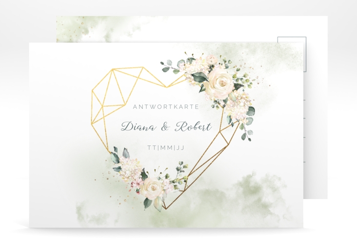 Antwortkarte Hochzeit "Adore" DIN A6 Postkarte hochglanz