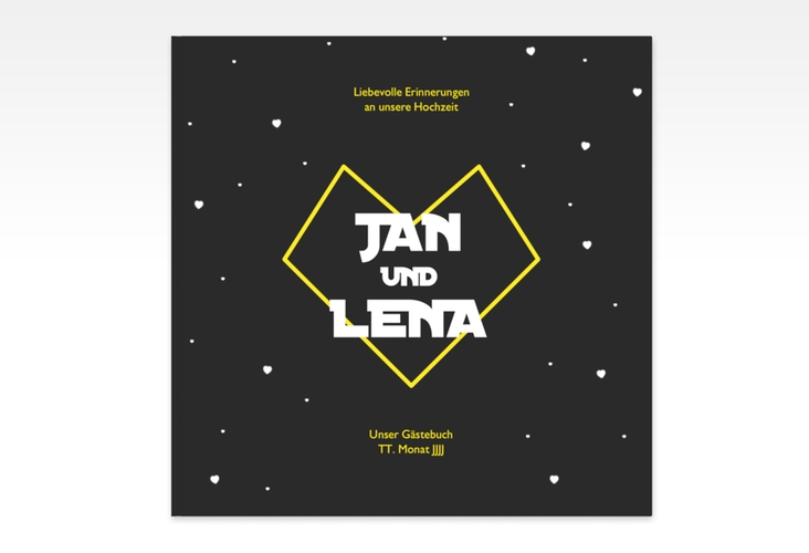Gästebuch Creation Starlove 20 x 20 cm, Hardcover schwarz mit Sci-Fi-Universum