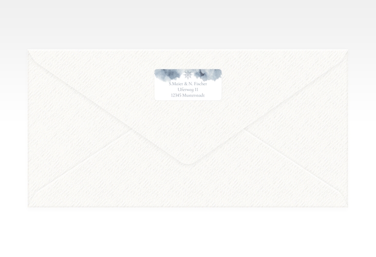 Absenderetikett Hochzeit Steuerrad 45,7 x 21,2 mm blau in maritimen Blautönen